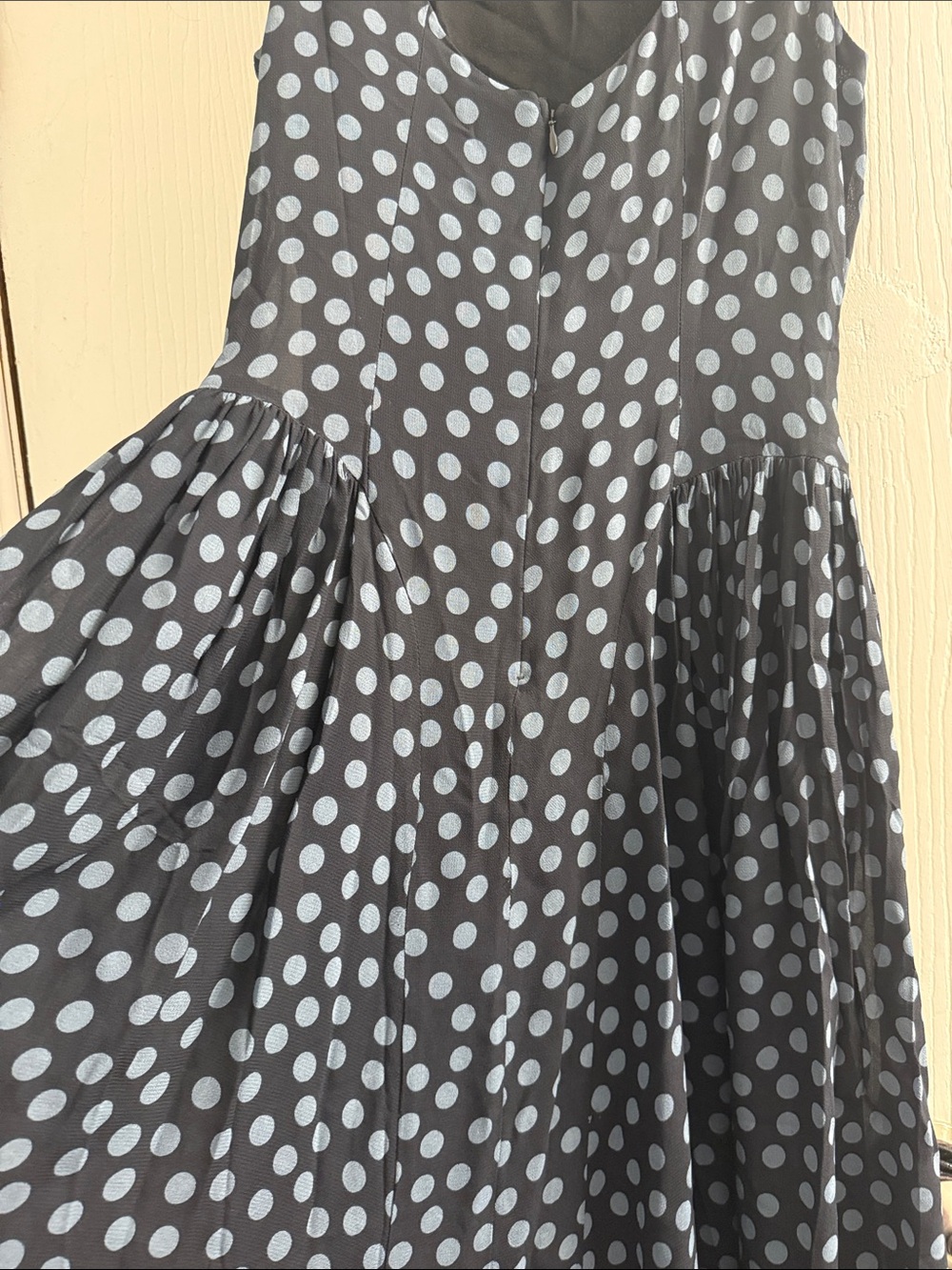 Reformation Anelis Navy Polka Dot Midi Dress - Picture 7 of 11